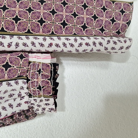 INTERMIX Purple 100% Silk Bohemian Coquette V-Neck Long Sleeve Romper Size 2 - Picture 5 of 15